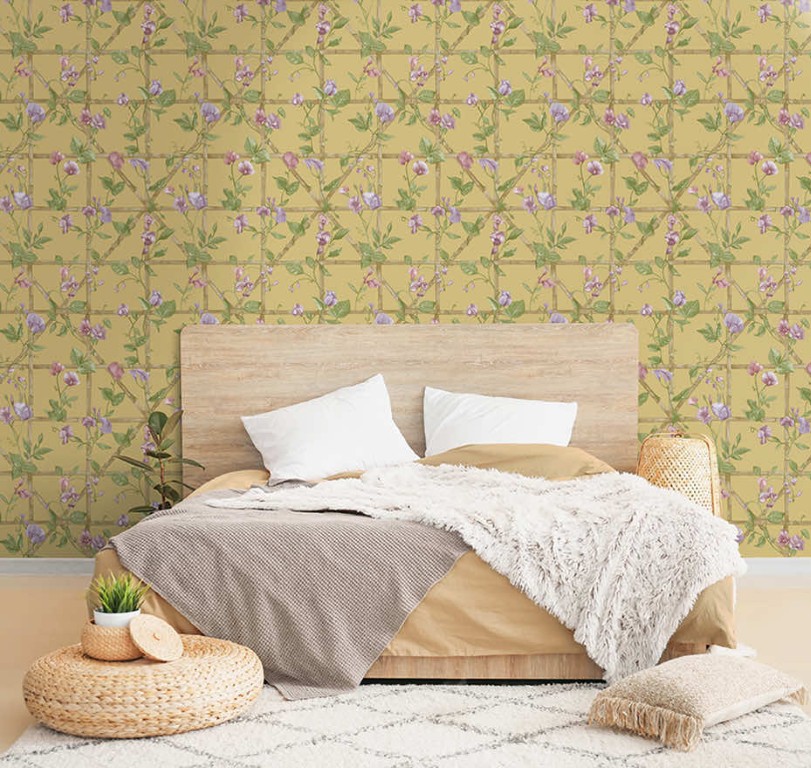 Imaginarium 3 - Trailing Floral Trellis Ochre 14201